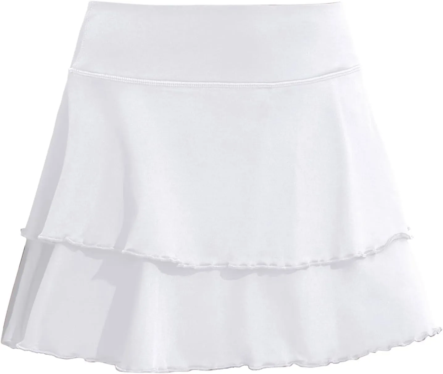 Womens Pleated Tennis Skirt Double Ruffle Flowy Golf Skort High Waisted Tummy Control Gym Running Athletic Skirts Wine XXL