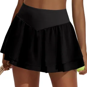 Womens Pleated Tennis Skirt with Pockets High Waisted Tummy Control Golf Athletic Shorts Workout Pickleball