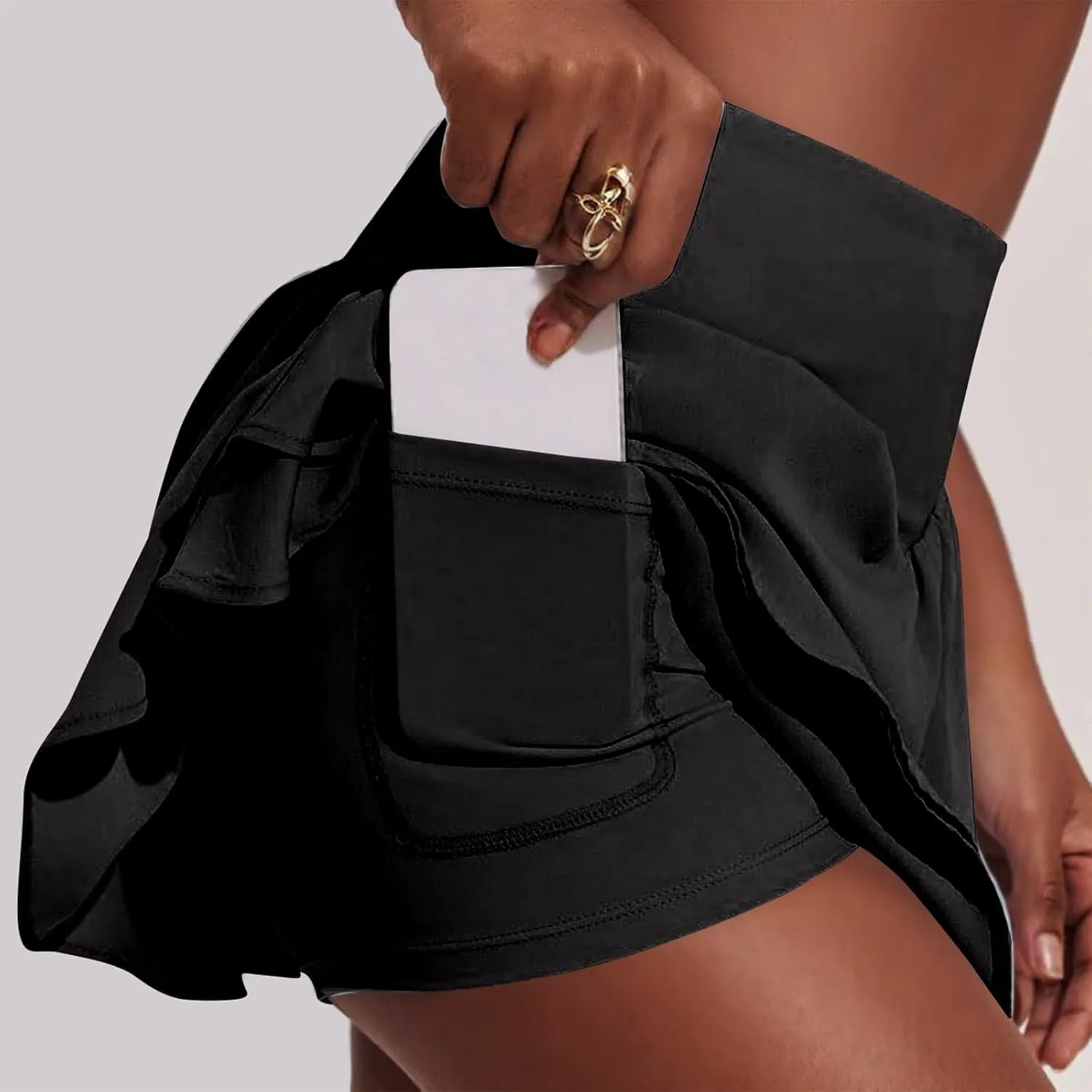 Womens Pleated Tennis Skirt with Pockets High Waisted Tummy Control Golf Athletic Shorts Workout Pickleball