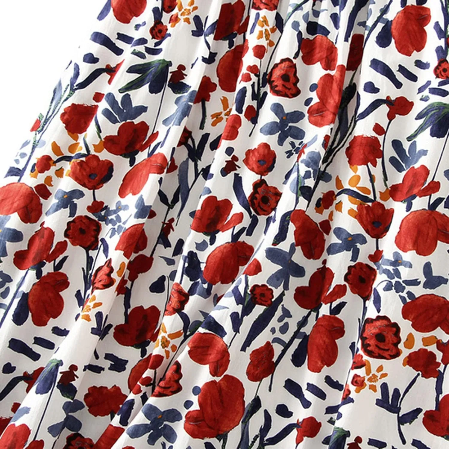 Womens Retro Skirt Midi Skirts for Women Floral Printed Midi Skirt High Waisted A Line Skirt Elastic Waist Skirt