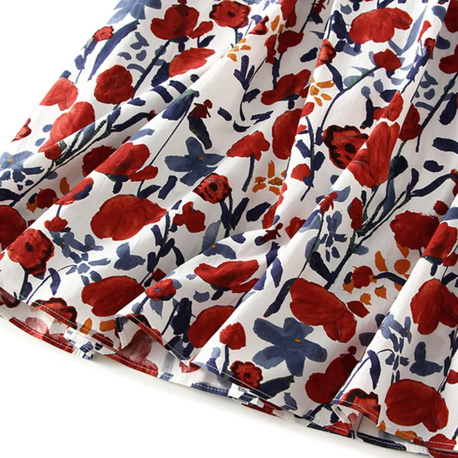 Womens Retro Skirt Midi Skirts for Women Floral Printed Midi Skirt High Waisted A Line Skirt Elastic Waist Skirt
