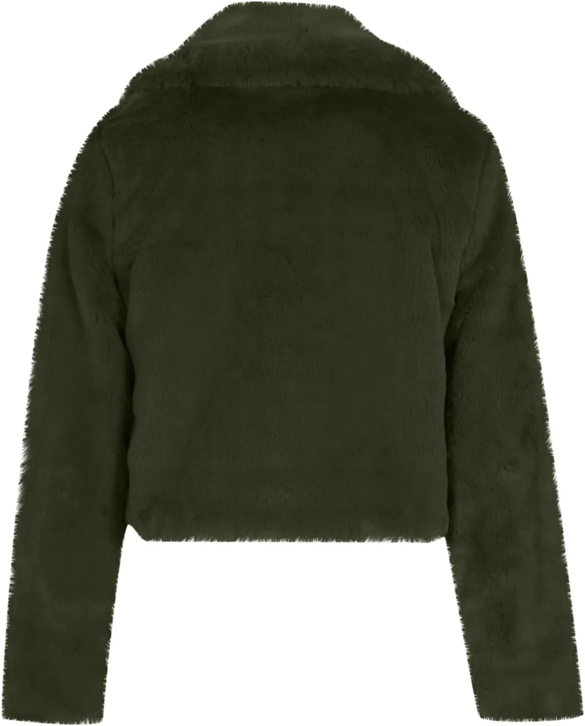Womens Short Fur Coat Fluffys Fleece Outwear Turn-Down Collar Faux Furs Tops Winter Warm Sweater Jacket