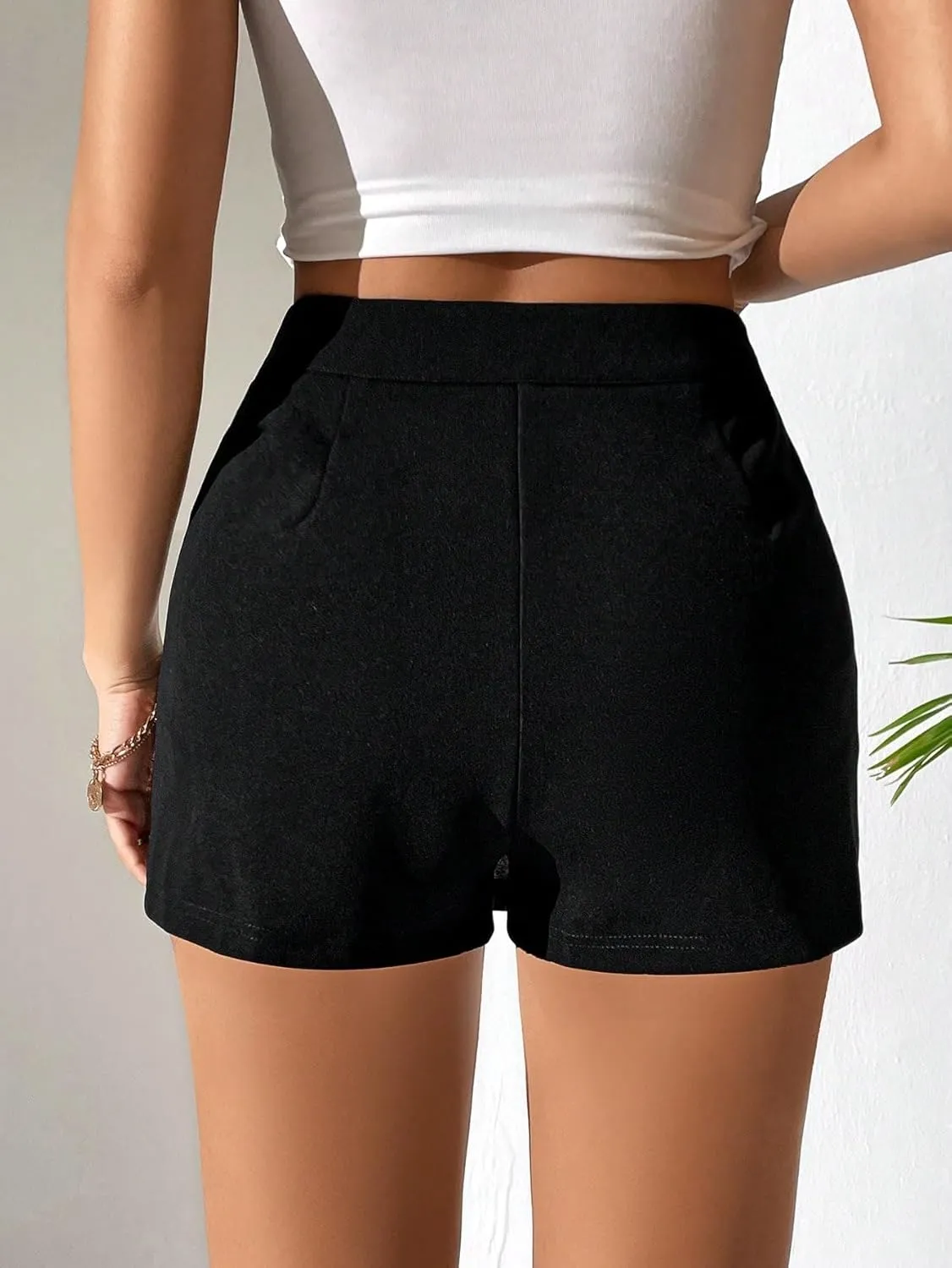 Womens Shorts Casual Elastic Waist High Waist Mini Skort Lounge Shorts