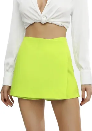 Womens Shorts Zipper Fly Casual Solid High Waist Skort Lounge Shorts