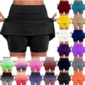 Womens Skorts with Pockets Tummy Control Plus Size Skorts for Women High Waist Athletic Sports Pants Skirt Casual Shorts