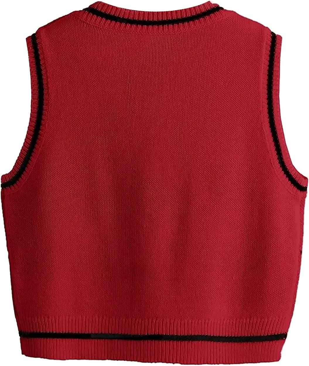 Women's Sleeveless Sweater Vest Halloween Skull Printed Knit Vest V Neck Crop Pullover Knitwear Tank Tops