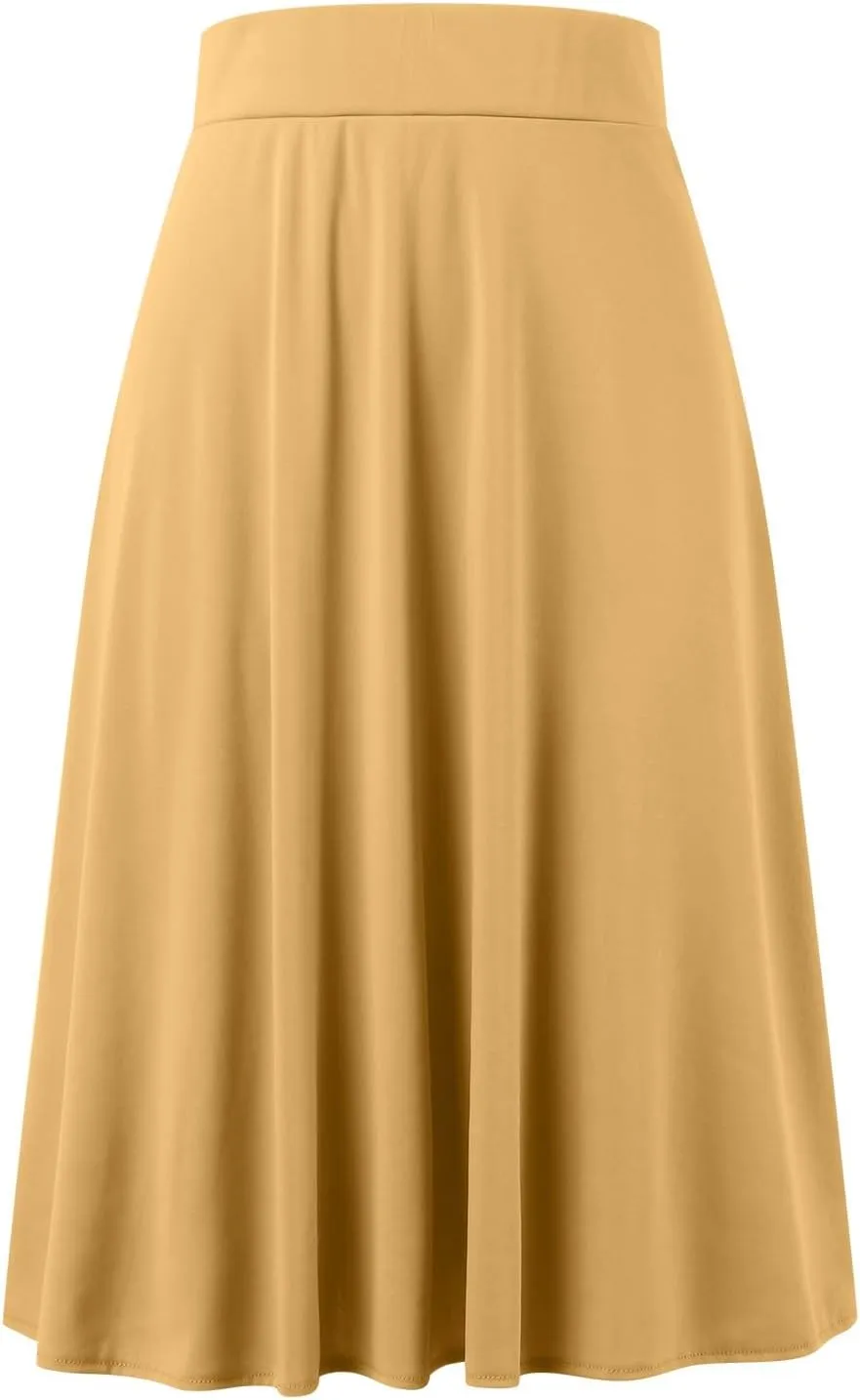Women's Solid Lightweight Flare Midi Pull On Closure Skirt Extra Large Cage Skirt