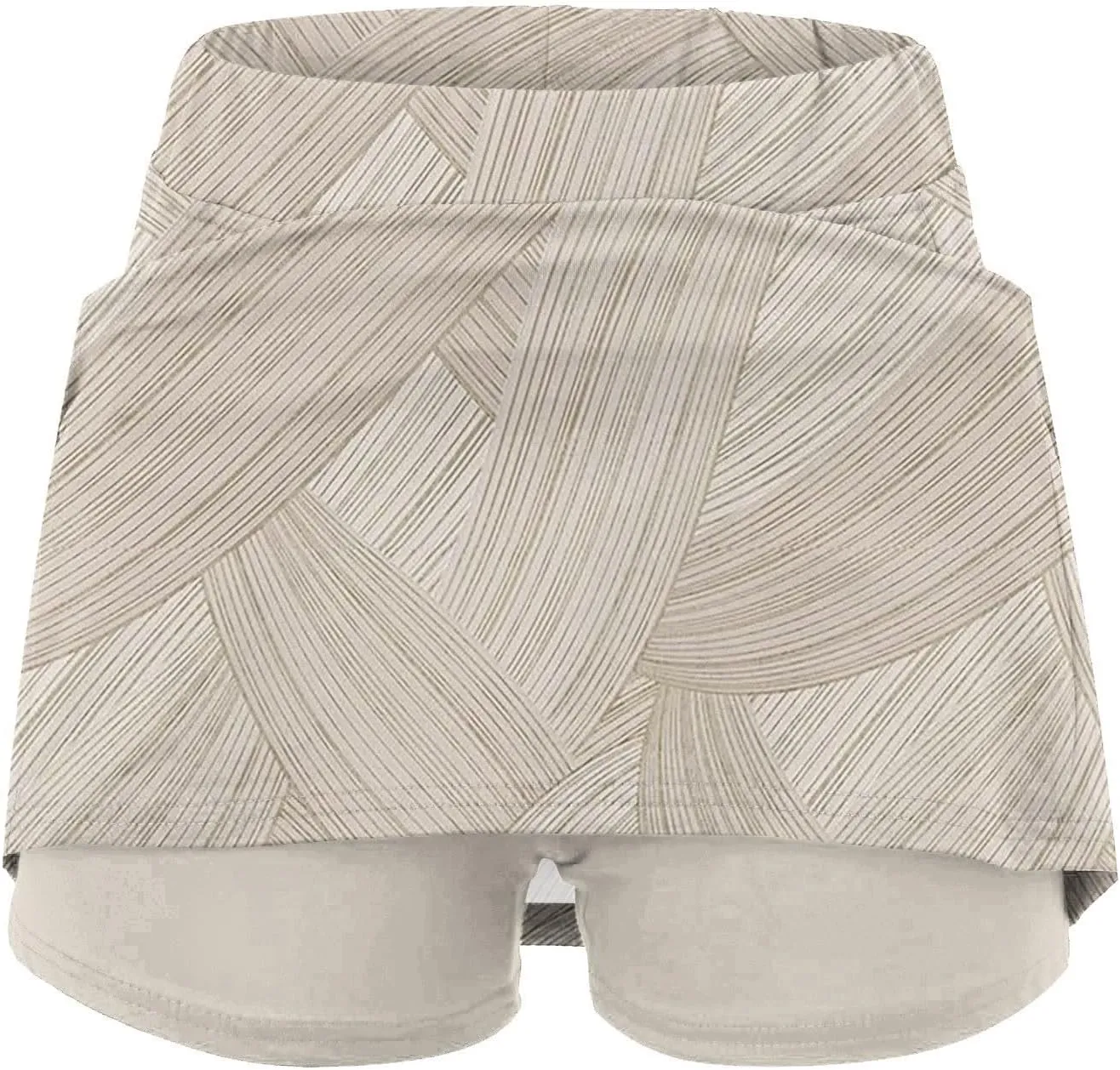 Women's Striped Patchwork Skorts 2 in 1 Stretch Outdoor Athletic Skirt Shorts Lightweight Soft Comfy-Fit Tennis Short