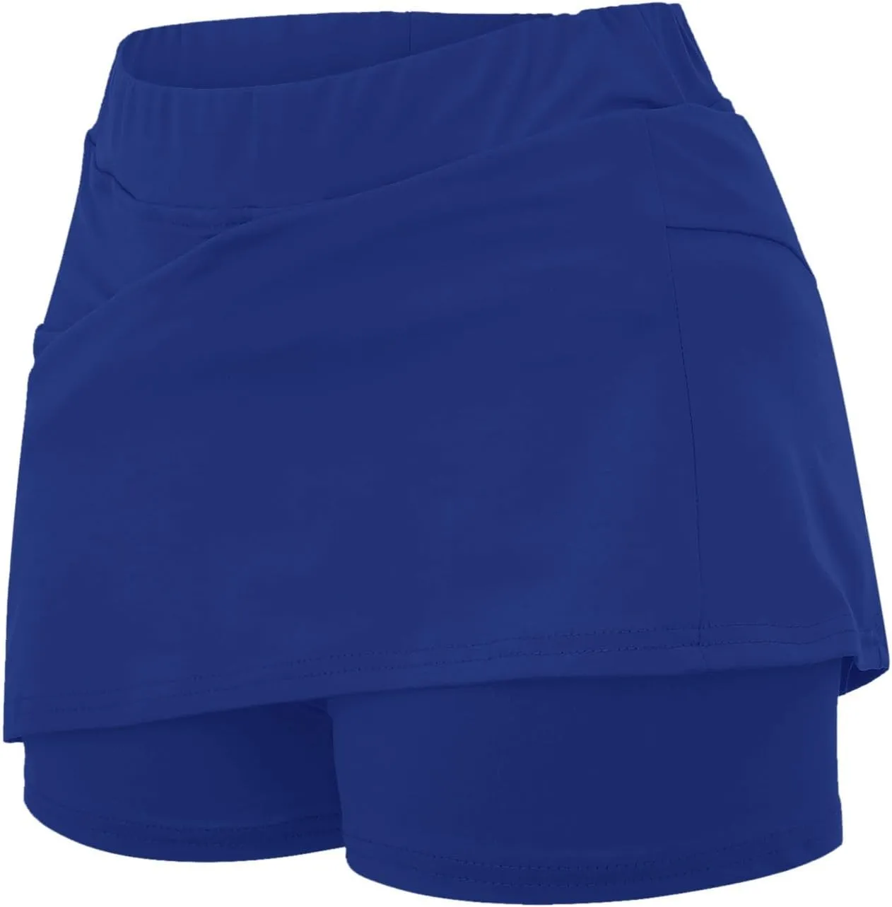 Women's Striped Patchwork Skorts 2 in 1 Stretch Outdoor Athletic Skirt Shorts Lightweight Soft Comfy-Fit Tennis Short