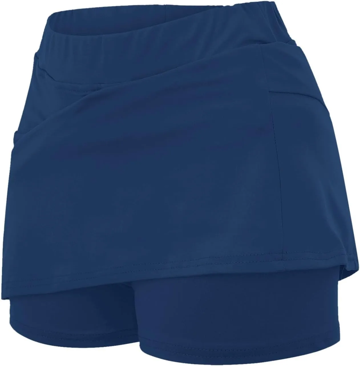 Women's Striped Patchwork Skorts 2 in 1 Stretch Outdoor Athletic Skirt Shorts Lightweight Soft Comfy-Fit Tennis Short