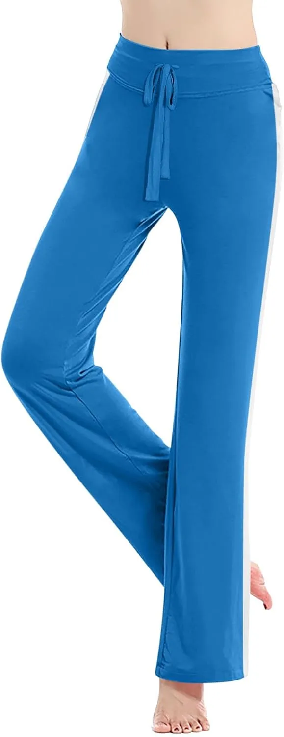 Women's Sweatpant Yoga Leggings Side Striped High Waist Stretch Slim Comfy Jogger Gym Sport Workout Pants Trousers