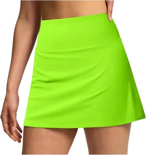 Women's Tennis Skirts with Shorts Underneath High Waist Athletic Skorts Casual Layered Skinny Golf Skirts with Pocket