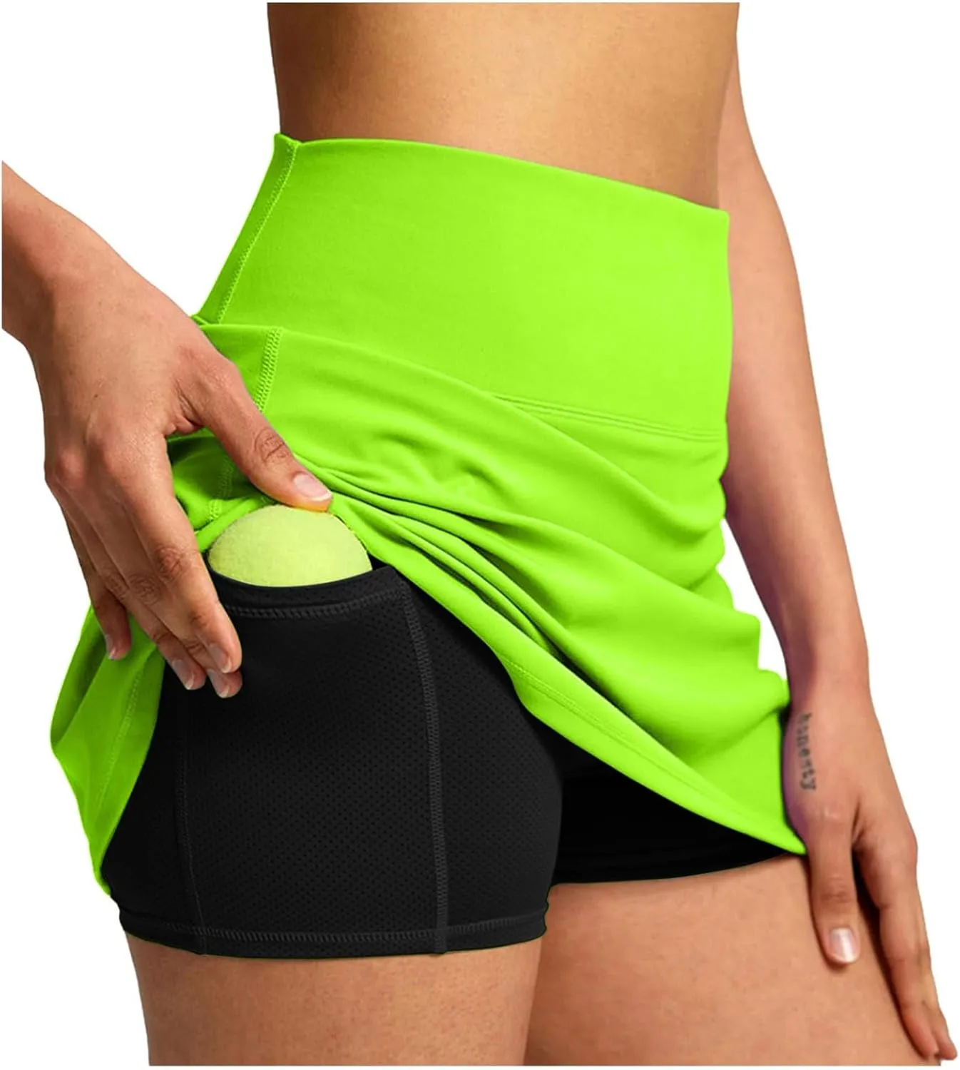 Women's Tennis Skirts with Shorts Underneath High Waist Athletic Skorts Casual Layered Skinny Golf Skirts with Pocket