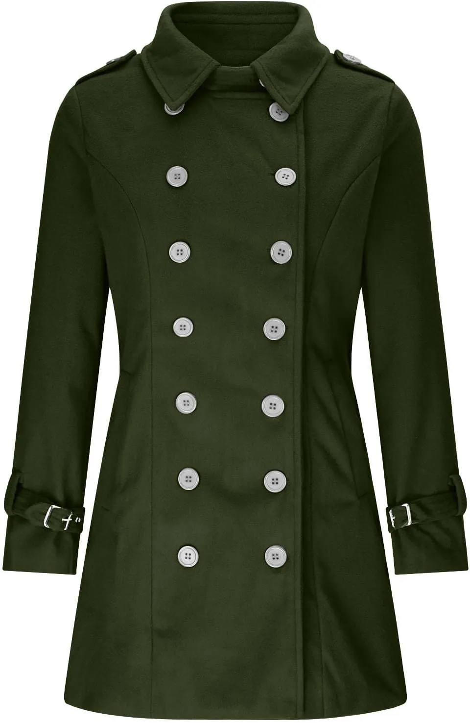 Women's Trench Coat, Trendy Classic Overcoat Mid Long Slim Jackets Winter Warm Outerwear Windproof Coats 2024
