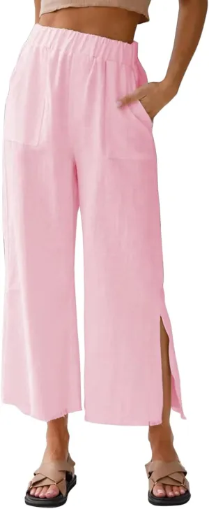 Womens Trousers Wide Leg High Waist Trouser Fit Loose Yoga Long Pants Business Casual Pants for Women Skinny