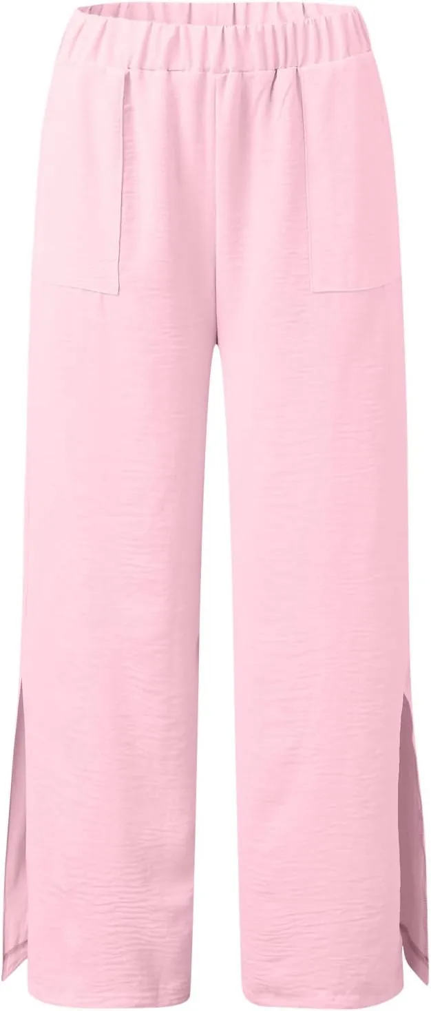 Womens Trousers Wide Leg High Waist Trouser Fit Loose Yoga Long Pants Business Casual Pants for Women Skinny