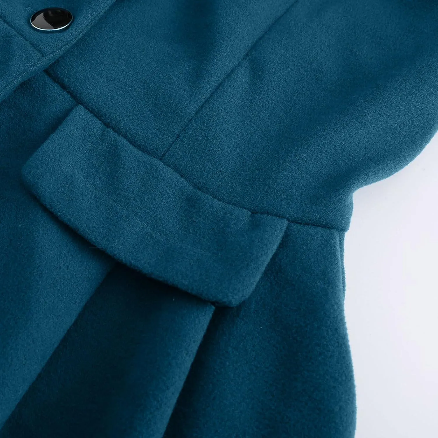 Womens Winter Coats Basic Collar Open Front Belted Wool Coat Casual Fashion Trench Coat Elegant Peacoat with Hood