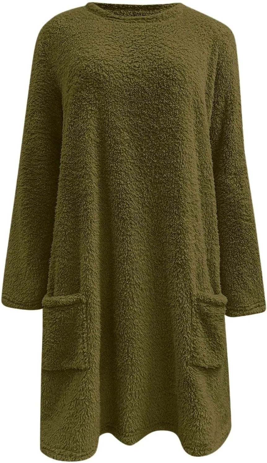 Women's Winter Coats Plus Size Sweaters Cute Tops with Pockets Warm Sweater Tops Trench Pullover Sweaters for Women