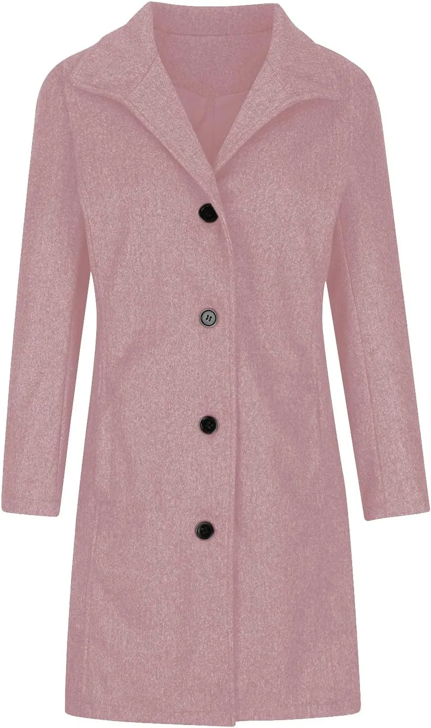 Wool Coats for Women Trendy Pea Coat Single Breasted Dress Coats Warm Wool Blazers Casual Winter Jacket with Pockets