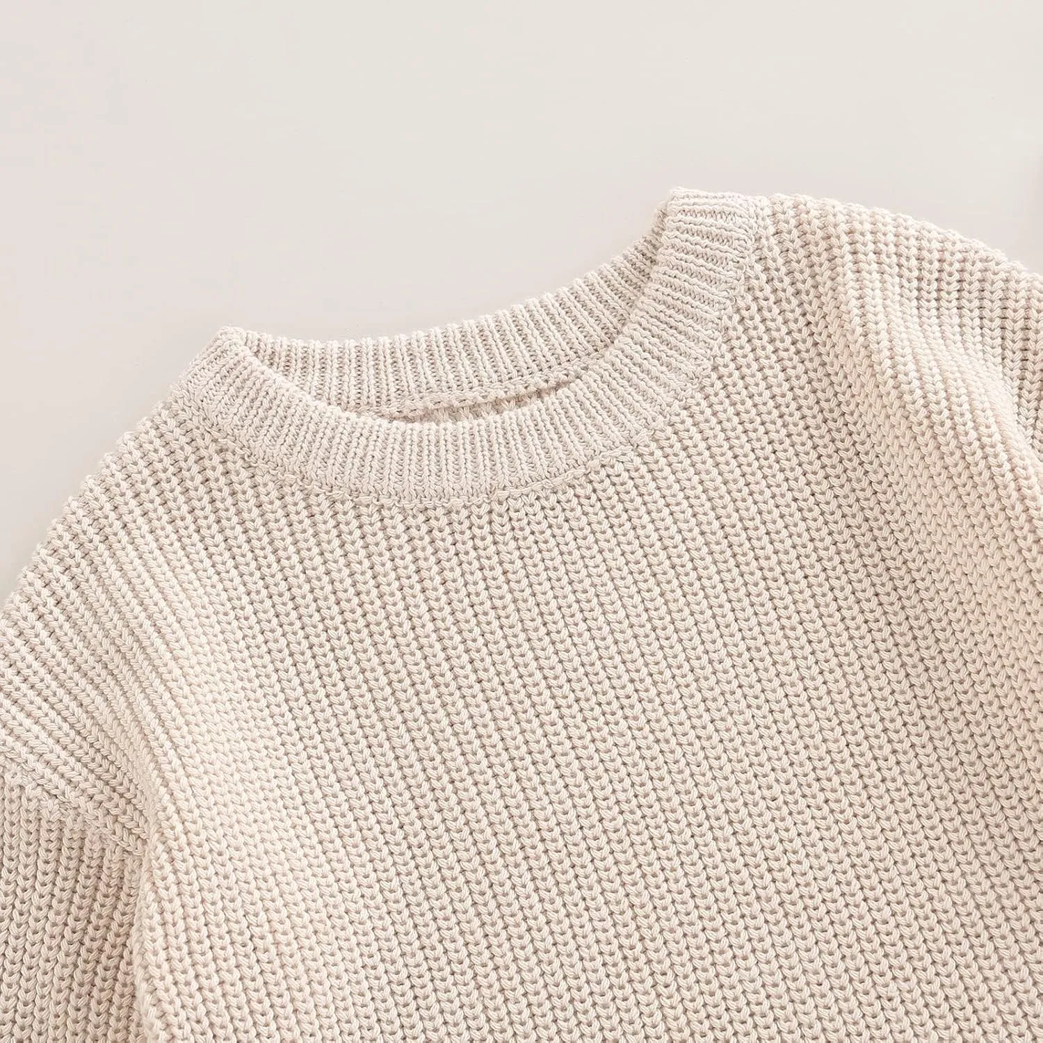 woshilaocai Baby Boy Girl Sweater Oversized Long Sleeve Romper Warm Crewneck Bodysuit Knitted Winter Clothes