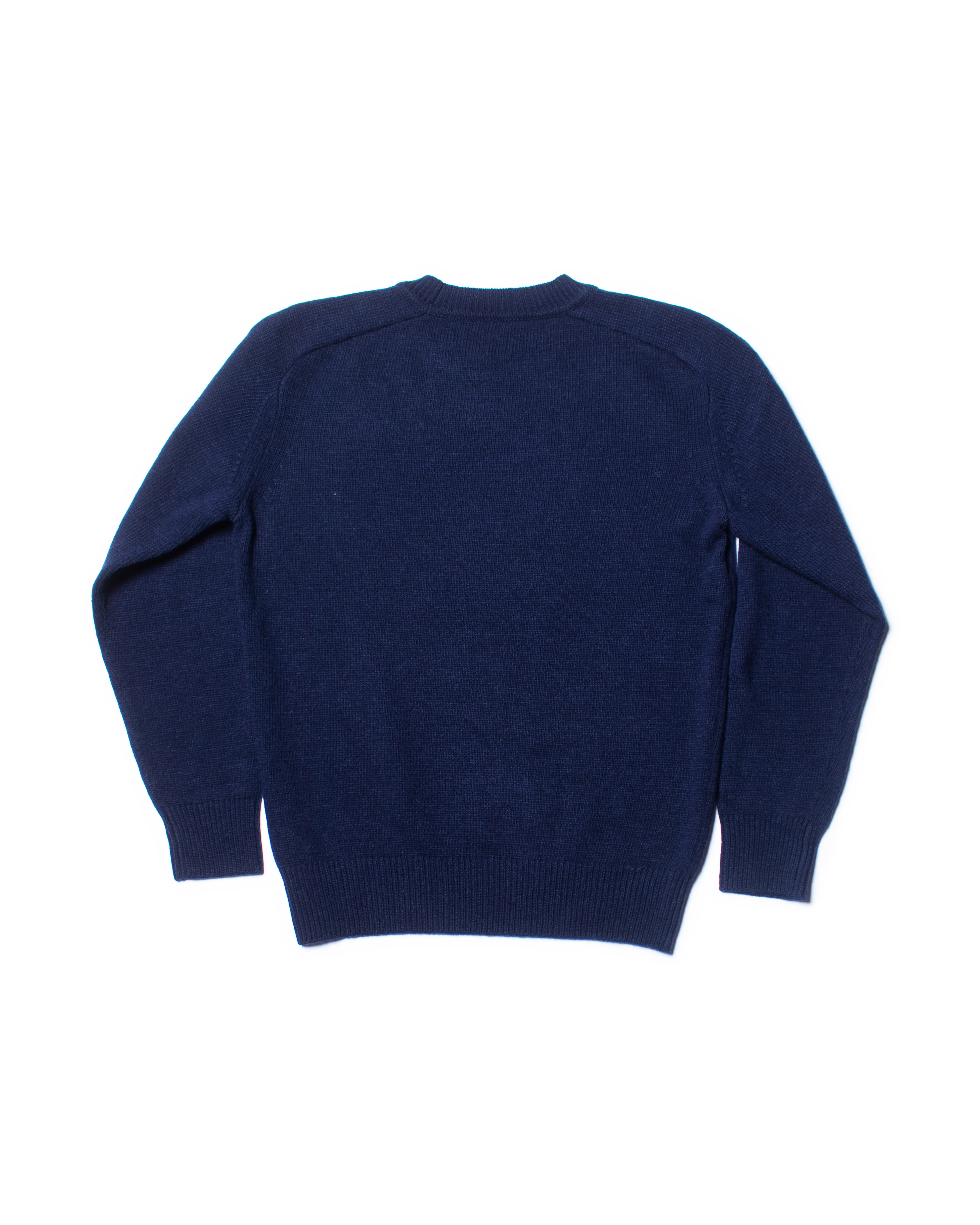 YALE WOOL CREW NECK SWEATER - NAVY