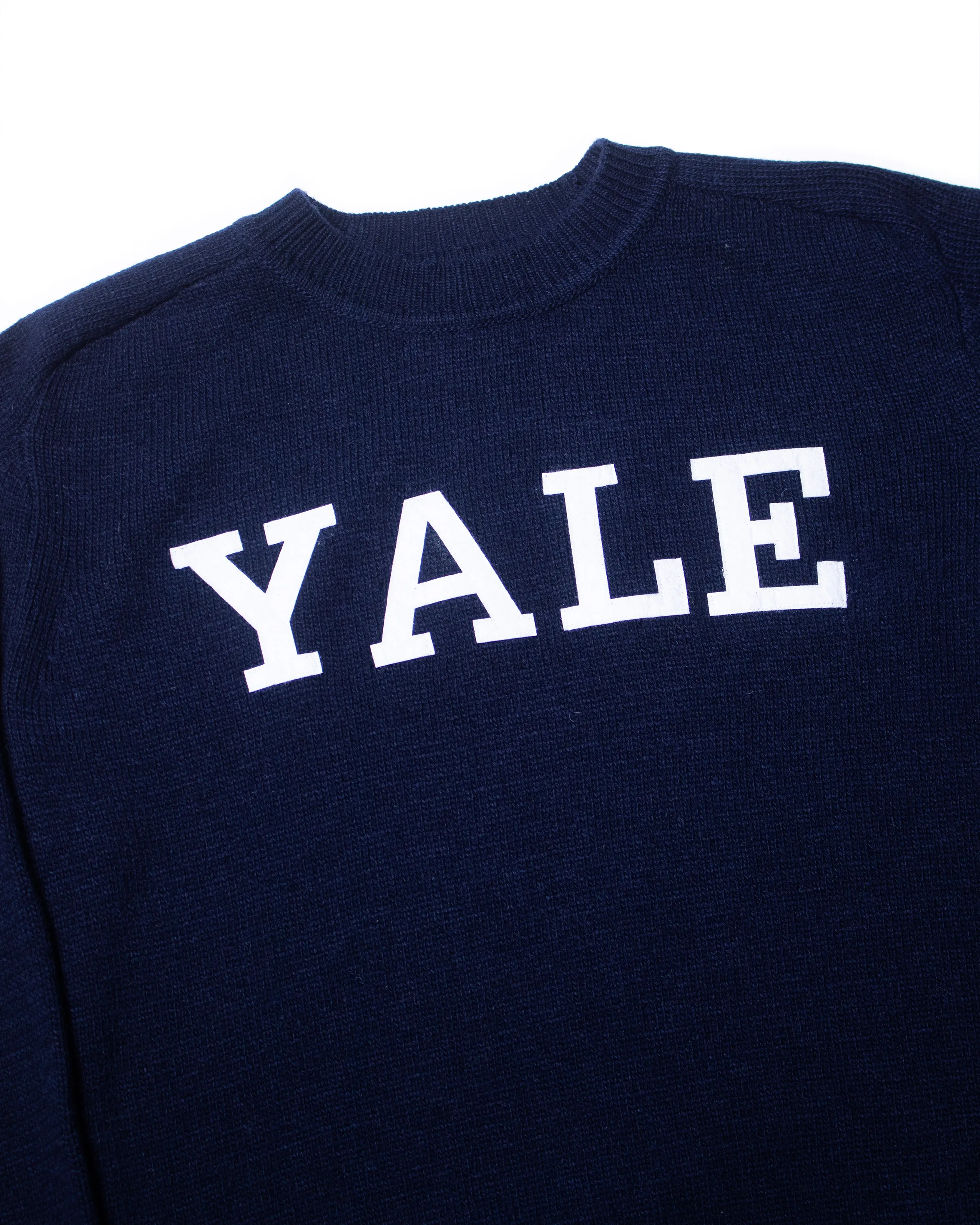 YALE WOOL CREW NECK SWEATER - NAVY