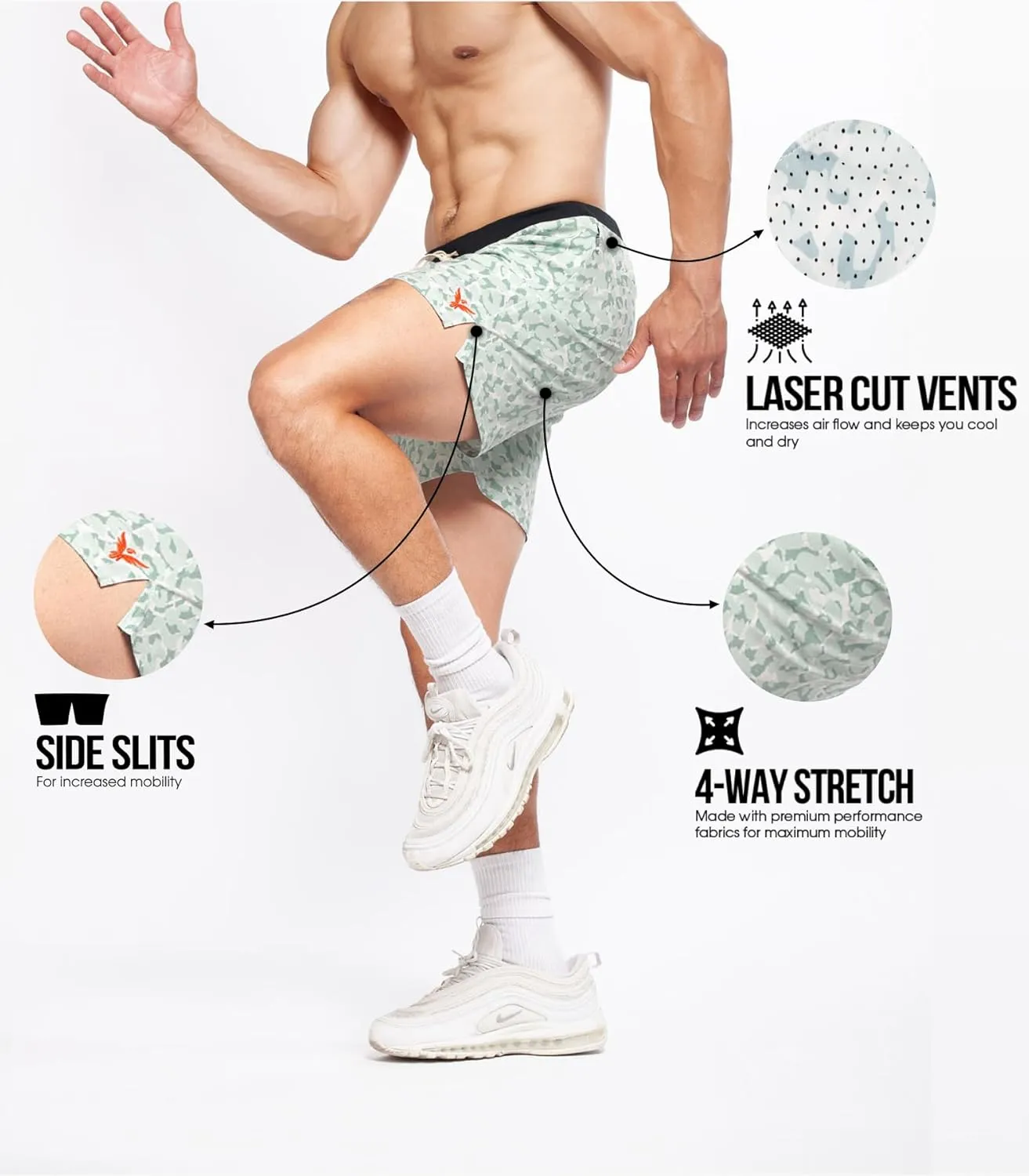 YOGA CROW 5" Men's Yoga Shorts Mens Athletic Shorts with Zipper Pockets, Breathable Liner, Mens Running Shorts, Hot Yoga