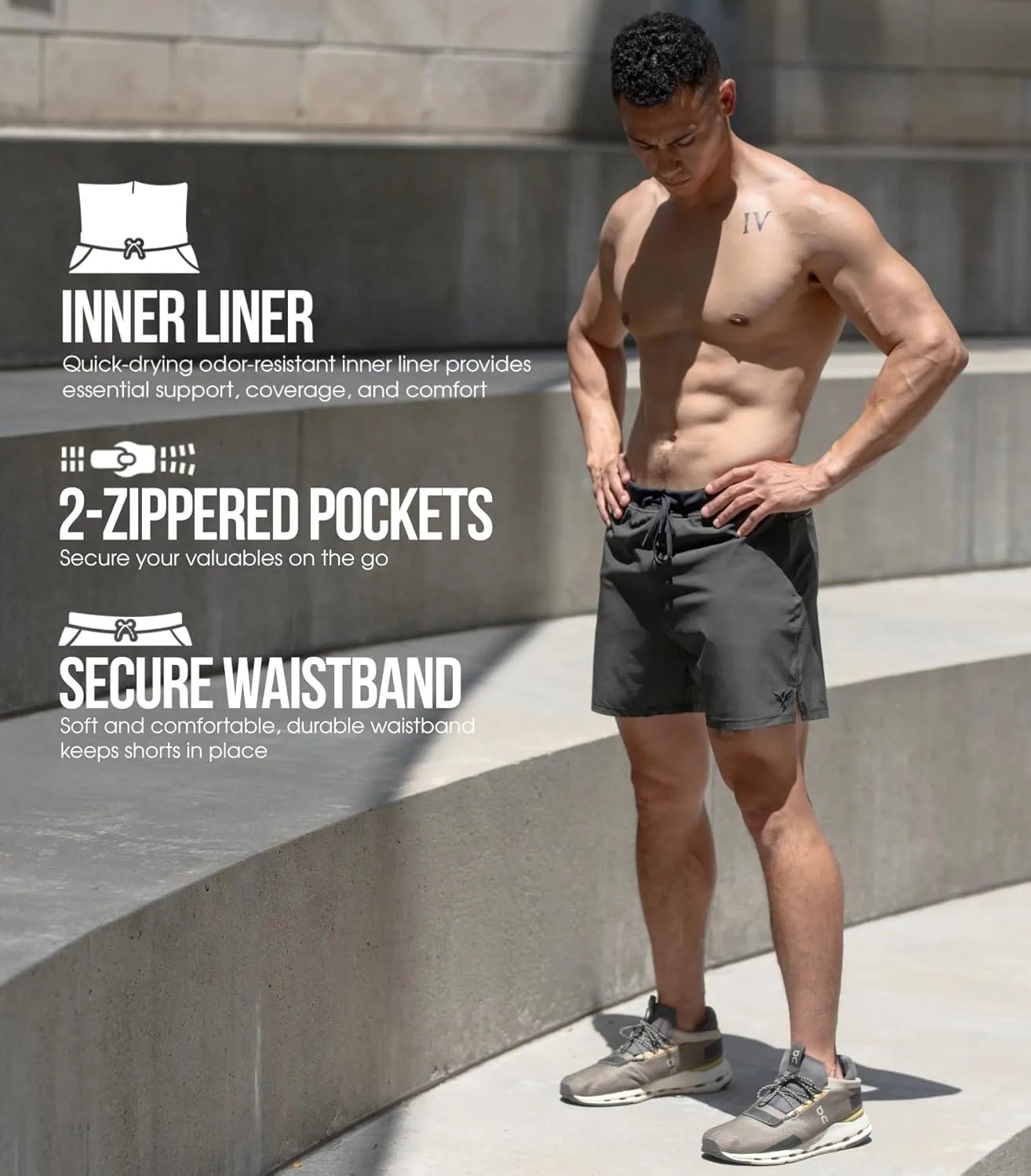 YOGA CROW 5" Men's Yoga Shorts Mens Athletic Shorts with Zipper Pockets, Breathable Liner, Mens Running Shorts, Hot Yoga
