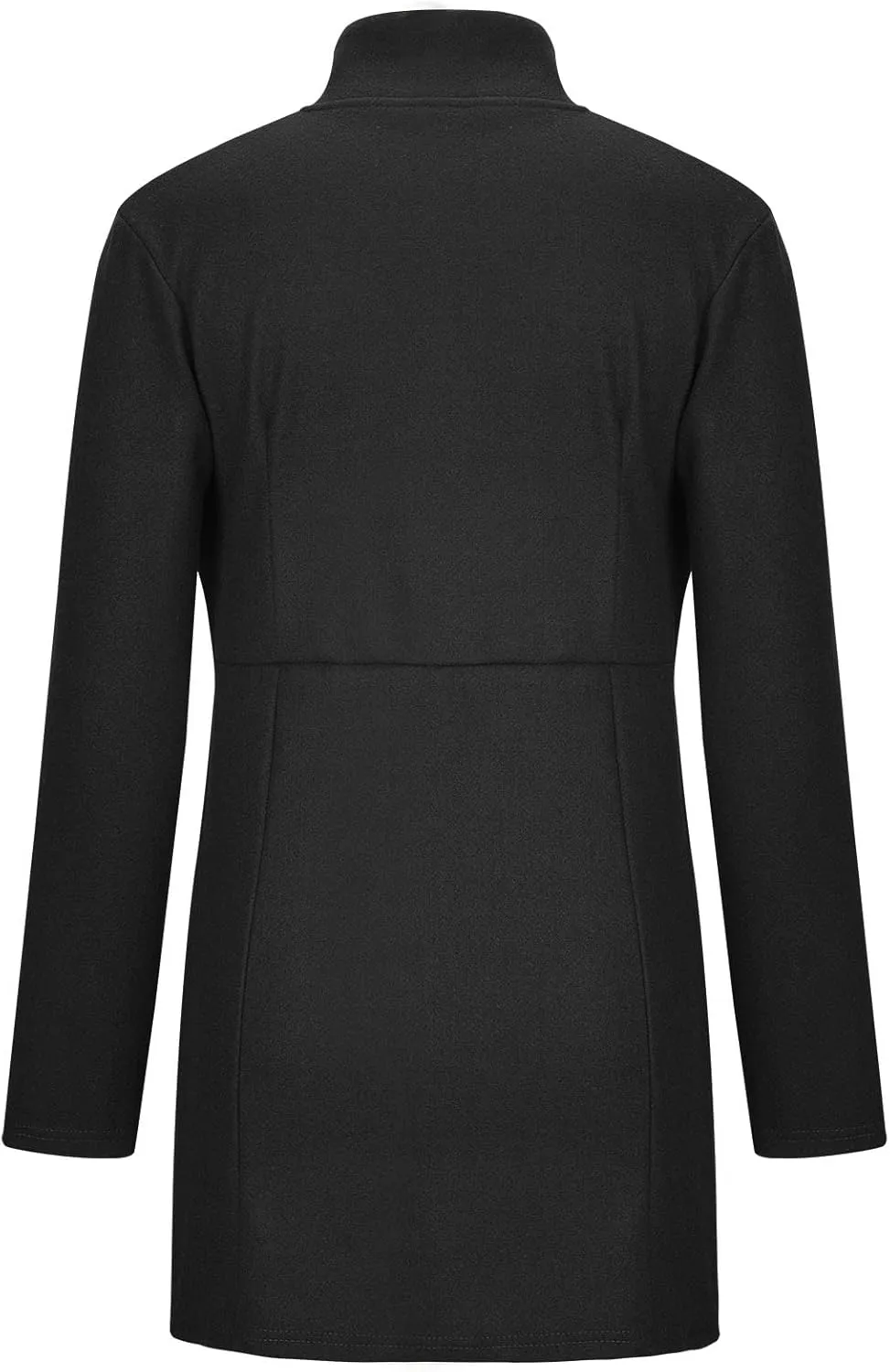 YRAETENM Women Winter Wool Jacket Fall Tailored Open Front Blazer Pea Coat Work Office Woolen Mid Long Cardigan Trench Coat
