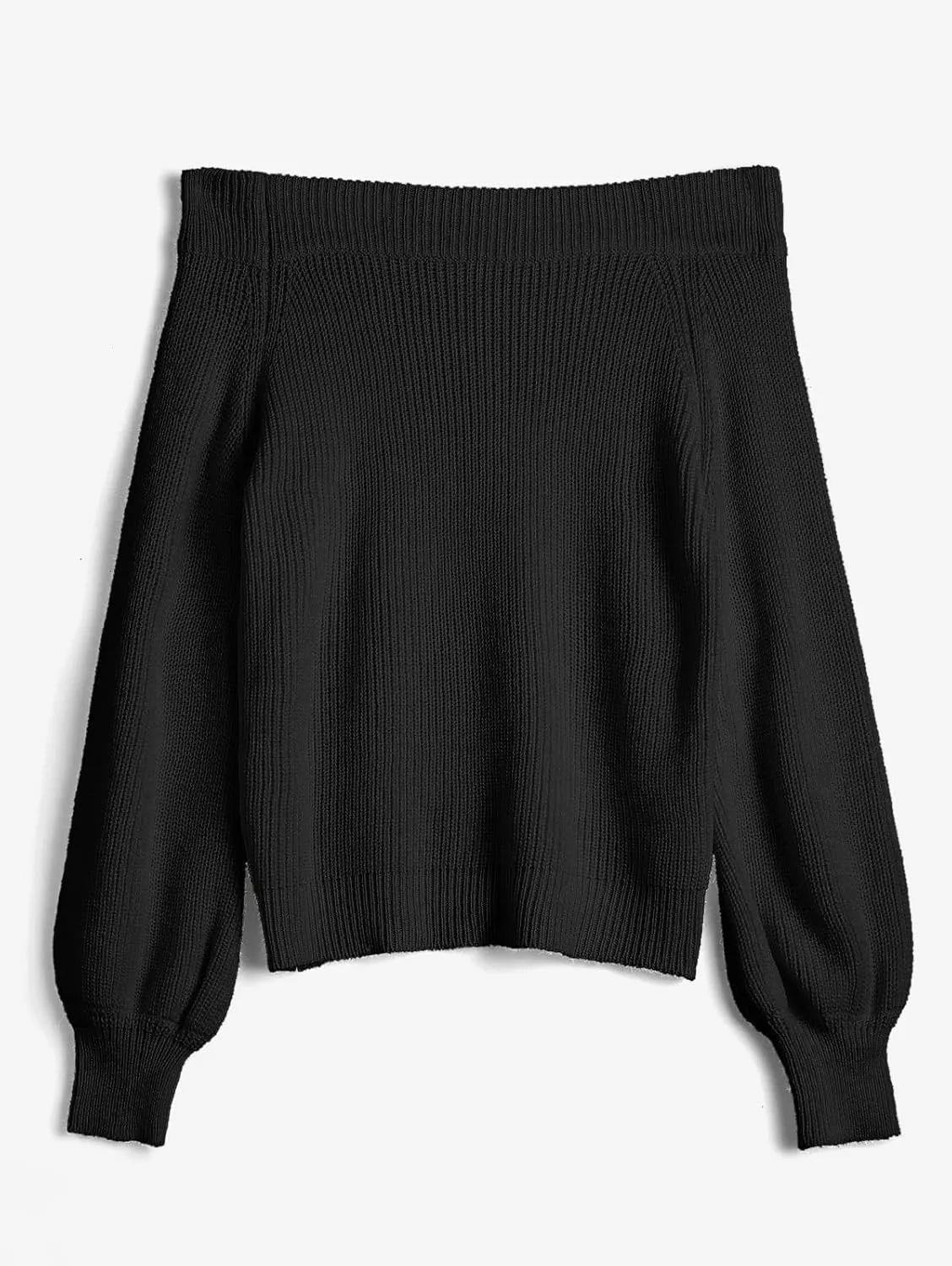ZAFUL Women Off Shoulder Sweater Long Sleeve Knit Sweater Loose Pullover Jumper Tops