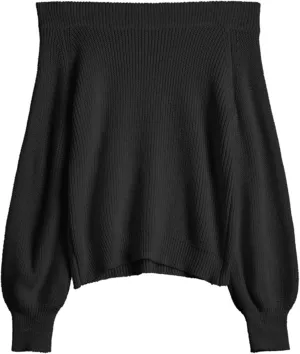 ZAFUL Women Off Shoulder Sweater Long Sleeve Knit Sweater Loose Pullover Jumper Tops