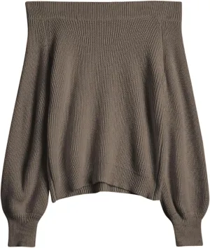 ZAFUL Women Off Shoulder Sweater Long Sleeve Knit Sweater Loose Pullover Jumper Tops