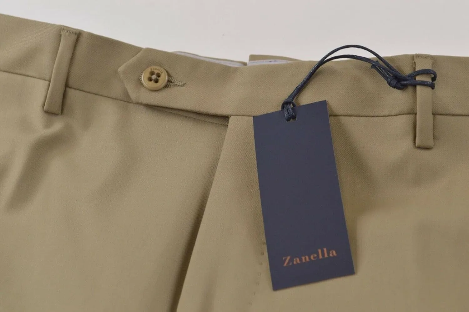Zanella Platinum Parker Tasmanian Super 150's Wool Men Trousers - Modern Fit Flat Front Dress Pants